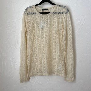 NWT Zara lace long sleeve shirt▪️size S